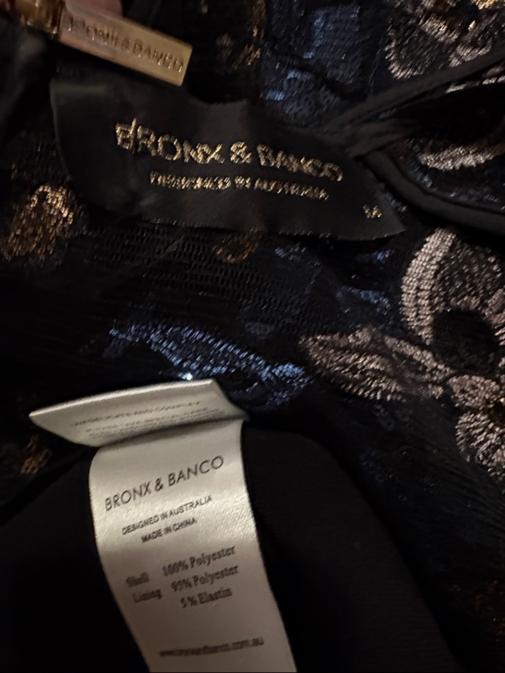 Bronx & Banco Black Wide-Leg Jumpsuit with Floral Bodice and Blue Trim. NWOT - Picture 16 of 16